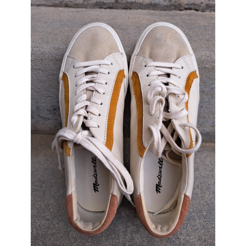 Madewell Unisex Sidewalk Low- Top Colorblock Leather Suede‎ Sneakers W 8 M 6.5